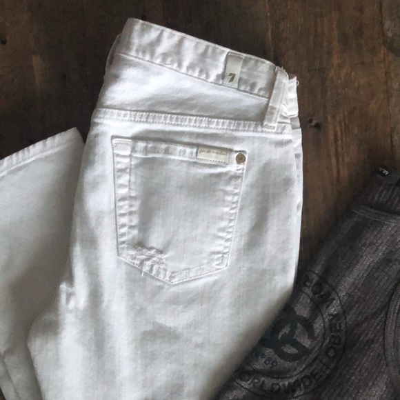 7 For All Mankind | Gorgeous White Distressed Jean - Picture 2 of 5